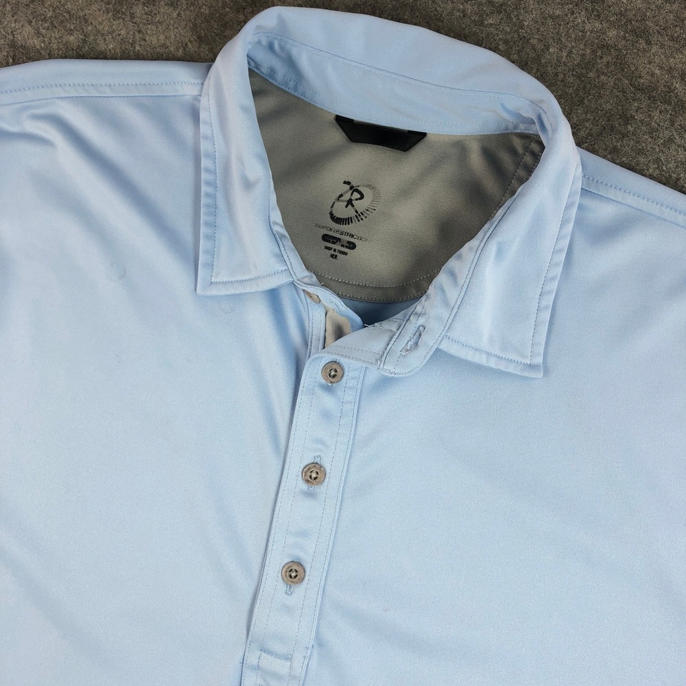 Zero Restriction Mens L Light Blue Performance Short Sleeve Golf Polo Shirt